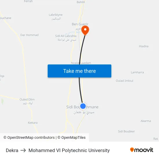 Dekra to Mohammed VI Polytechnic University map
