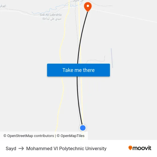 Sayd to Mohammed VI Polytechnic University map