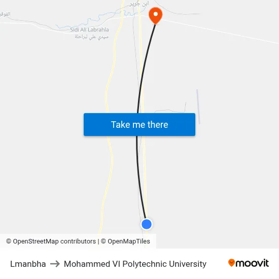 Lmanbha to Mohammed VI Polytechnic University map