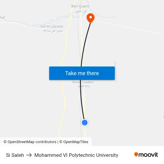 Si Saleh to Mohammed VI Polytechnic University map