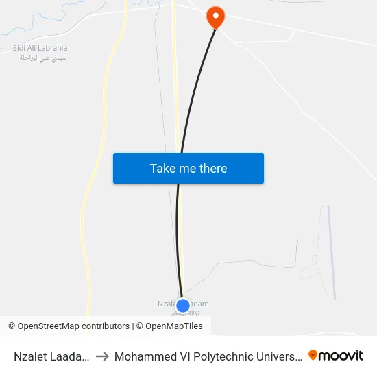 Nzalet Laadam to Mohammed VI Polytechnic University map