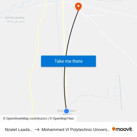 Nzalet Laadam to Mohammed VI Polytechnic University map