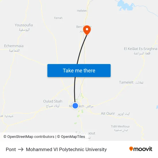 Bridge to Mohammed VI Polytechnic University map