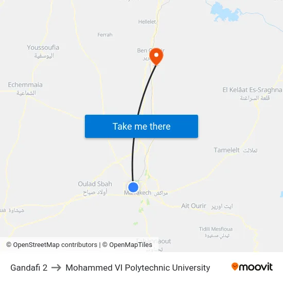 Gandafi 2 to Mohammed VI Polytechnic University map
