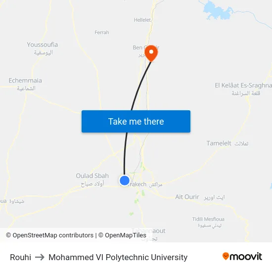 Rouhi to Mohammed VI Polytechnic University map