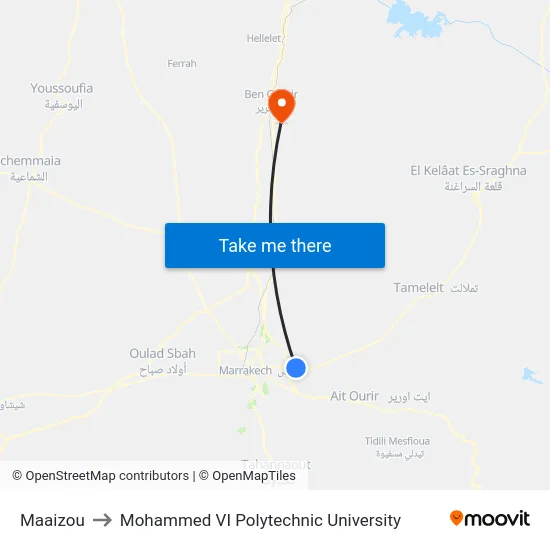 Maaizou to Mohammed VI Polytechnic University map