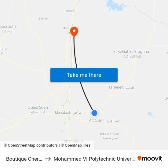 Boutique Cherrat to Mohammed VI Polytechnic University map