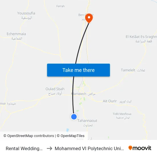 Taj Wedding Rental to Mohammed VI Polytechnic University map