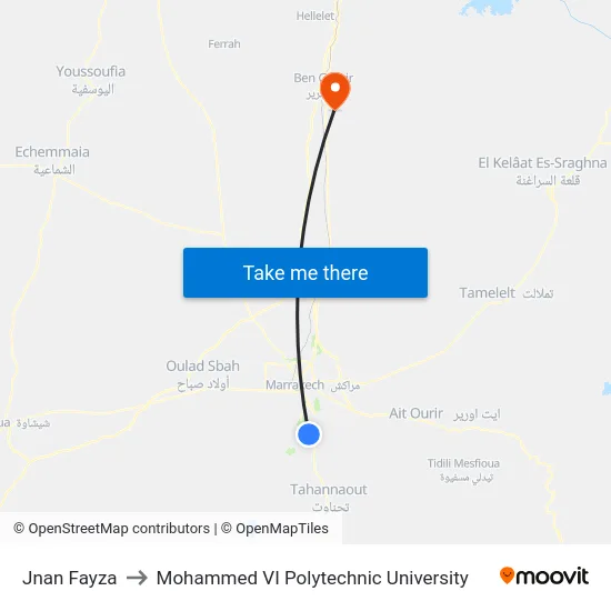 Jnan Fayza to Mohammed VI Polytechnic University map