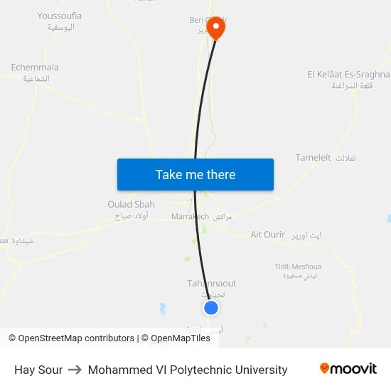 Hay Sour to Mohammed VI Polytechnic University map
