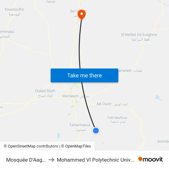Mosquée D'Aagrab to Mohammed VI Polytechnic University map