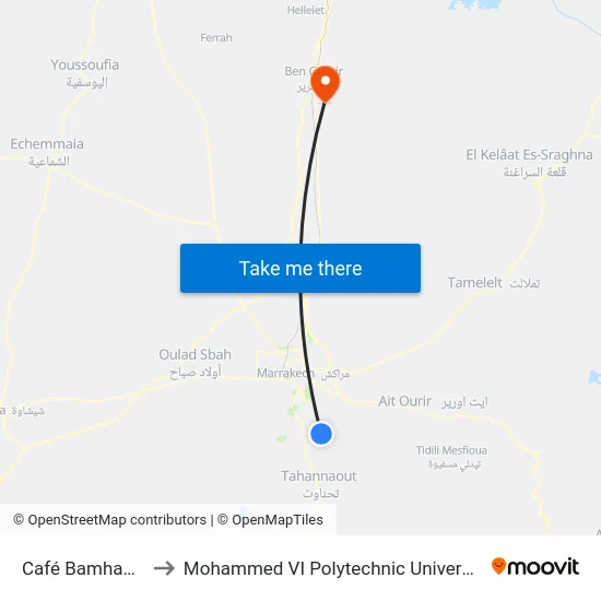 Café Bamhaoui to Mohammed VI Polytechnic University map