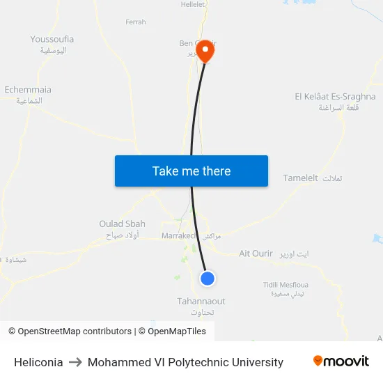 Heliconia to Mohammed VI Polytechnic University map