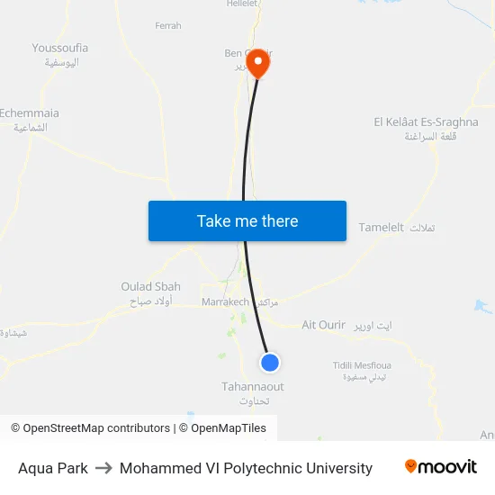 Aqua Park to Mohammed VI Polytechnic University map