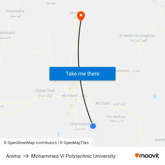 Anima to Mohammed VI Polytechnic University map