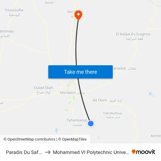 Paradis Du Safran to Mohammed VI Polytechnic University map