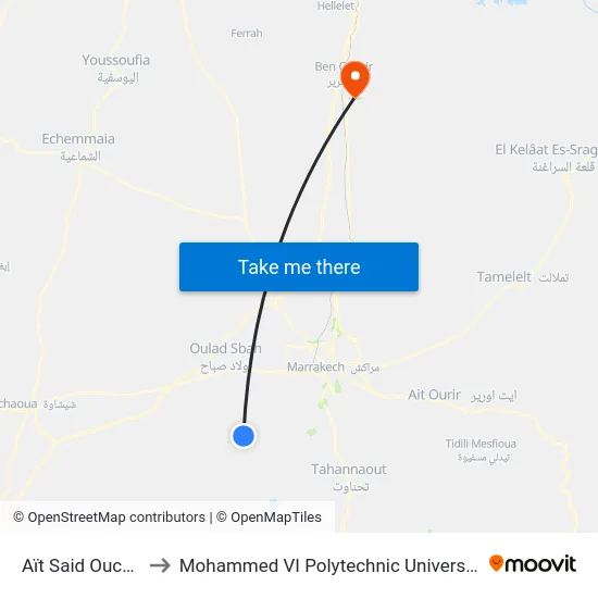 Aït Said Oucho to Mohammed VI Polytechnic University map