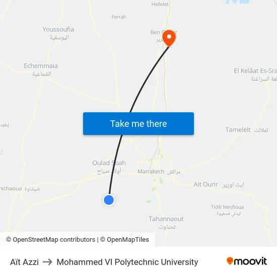 Aït Azzi to Mohammed VI Polytechnic University map