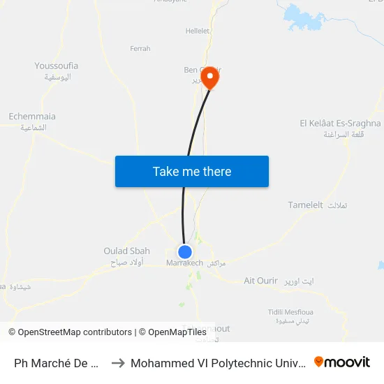 Ph Marché De Gros to Mohammed VI Polytechnic University map