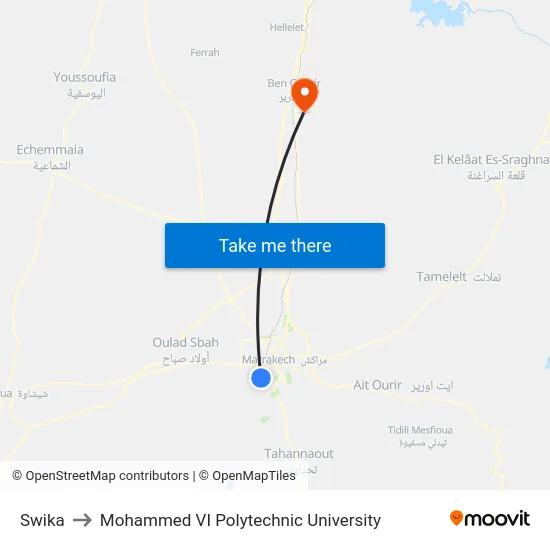 Swika to Mohammed VI Polytechnic University map