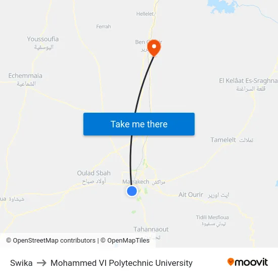 Swika to Mohammed VI Polytechnic University map
