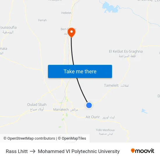 Rass Lhitt to Mohammed VI Polytechnic University map