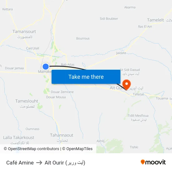 Café Amine to Aït Ourir (آيت ورير) map