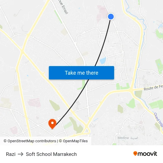 Razi to Soft School Marrakech map