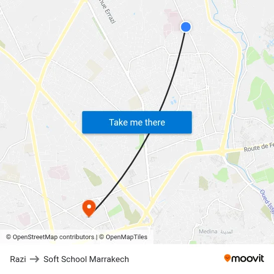 Razi to Soft School Marrakech map