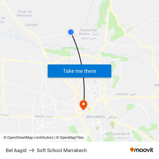 Bel Aagid to Soft School Marrakech map