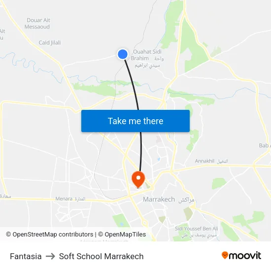 Fantasia to Soft School Marrakech map