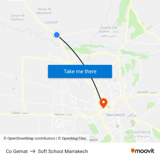Co Gemat to Soft School Marrakech map