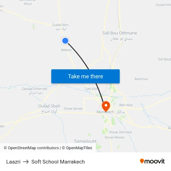 Laazri to Soft School Marrakech map
