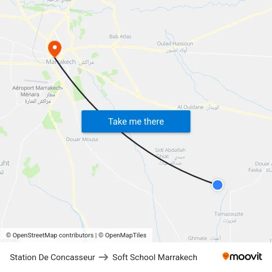 Crusher Station to Soft School Marrakech map