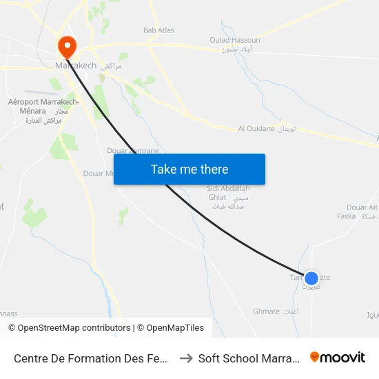 Centre De Formation Des Femmes to Soft School Marrakech map
