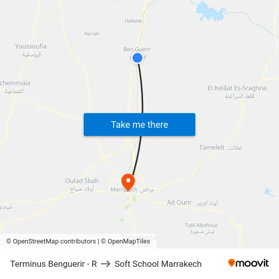 Terminus Benguerir - R to Soft School Marrakech map