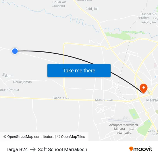 Targa B24 to Soft School Marrakech map