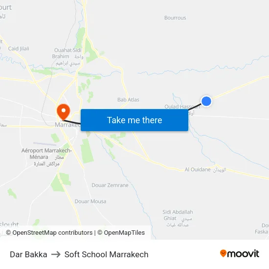 Dar Bakka to Soft School Marrakech map