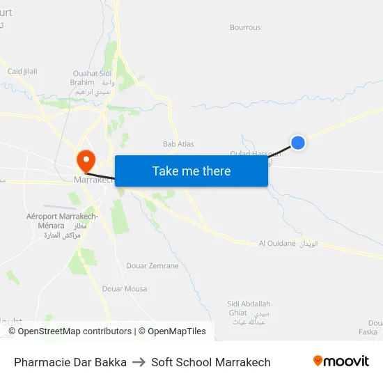 Pharmacie Dar Bakka to Soft School Marrakech map