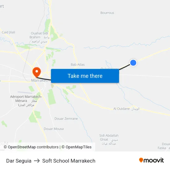 Dar Seguia to Soft School Marrakech map