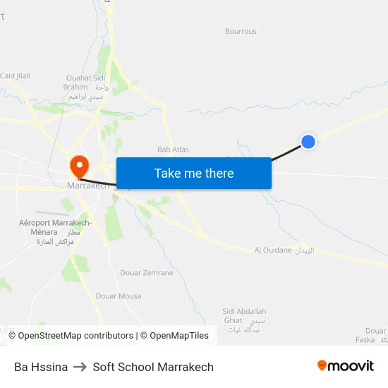 Ba Hssina to Soft School Marrakech map