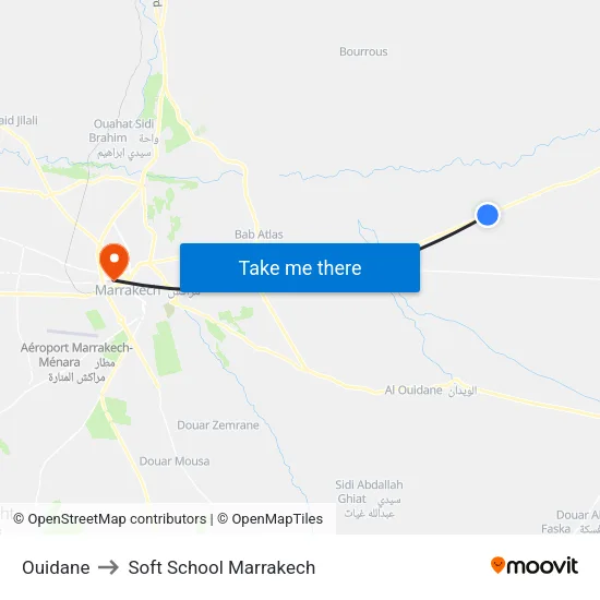 Ouidane to Soft School Marrakech map