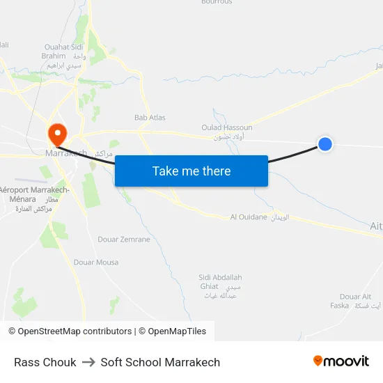 Rass Chouk to Soft School Marrakech map