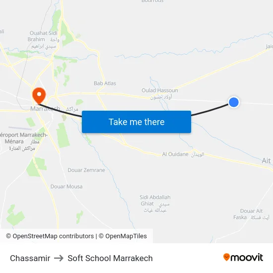 Chassamir to Soft School Marrakech map