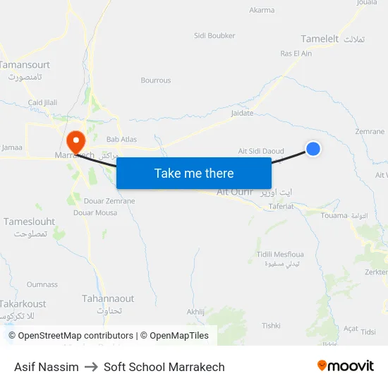 Asif Nassim to Soft School Marrakech map