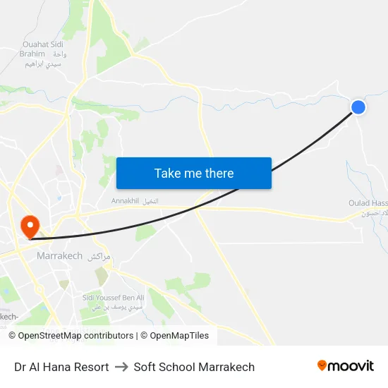 Dr Al Hana Resort to Soft School Marrakech map