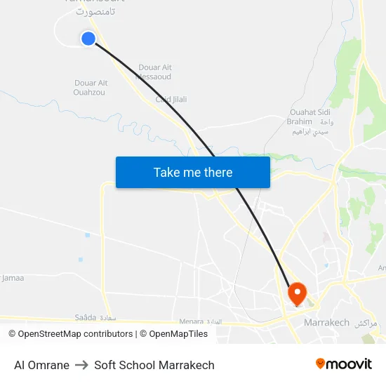 Al Omrane to Soft School Marrakech map