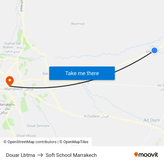 Douar Lbtma to Soft School Marrakech map