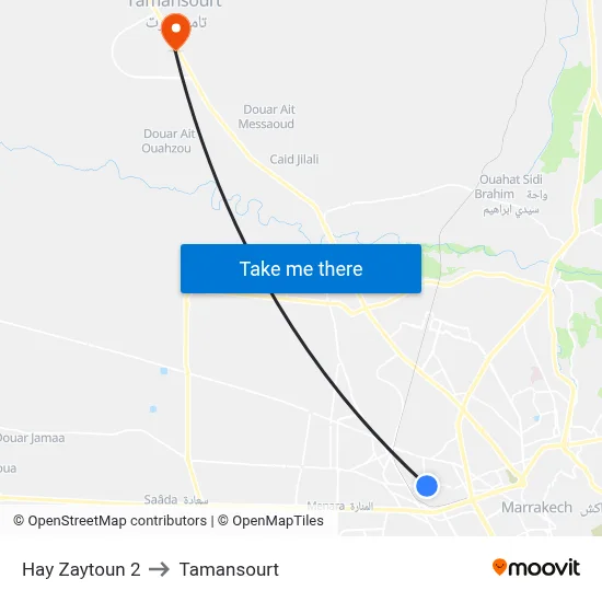 Hay Zaytoun 2 to Tamansourt map
