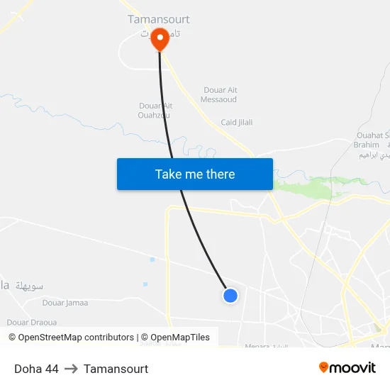 Doha 44 to Tamansourt map